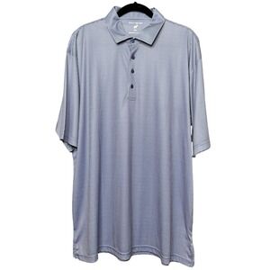 Horn Legend Performance Luxury Mens 2XL Blue Gingham Check Golf Polo Shirt Sport